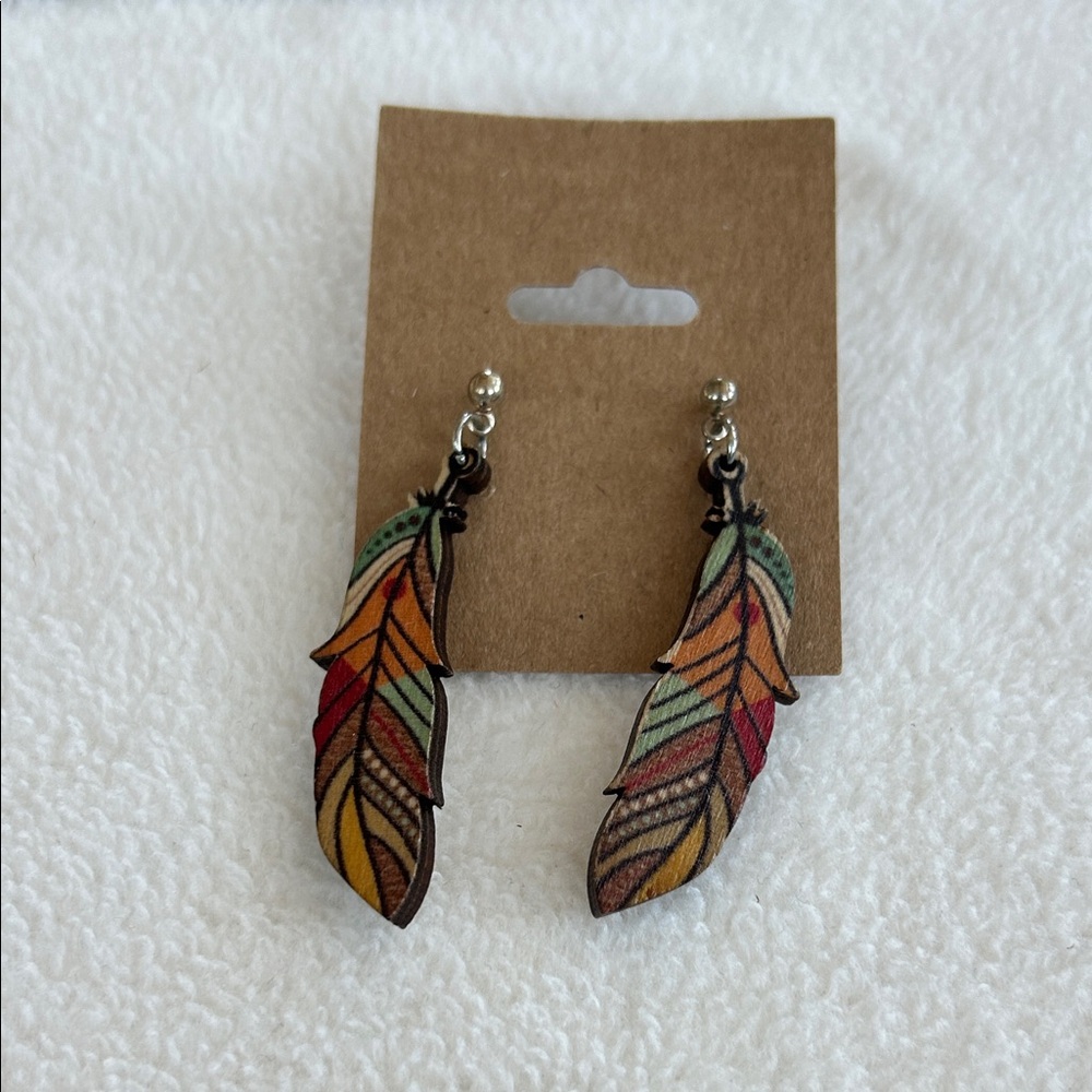 Colorful Feather Earrings